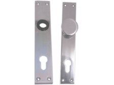 Štít dveřní hranatý s knoflíkem, 90 mm, vložka, hliník (balení 10 ks) (003910)